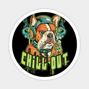 Chill Out: Hip Hop Bulldog Art Piece Magnet